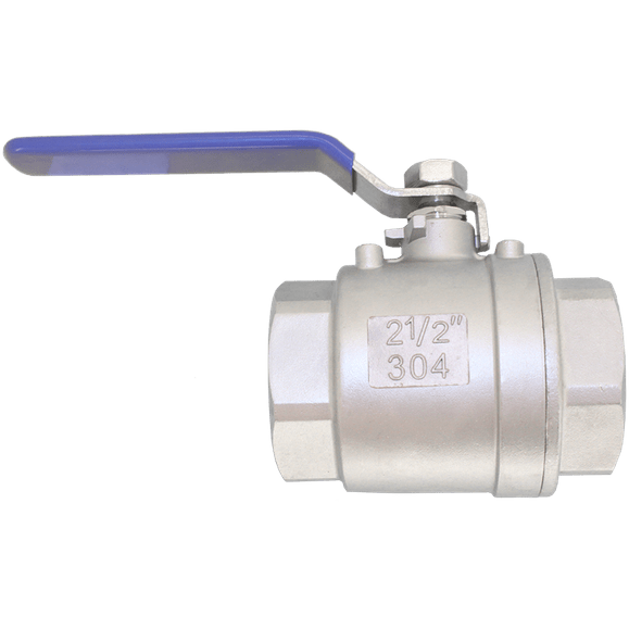 Кран шаровый муфтовый двусоставной нержавеющий (2PC), AISI316 DN65 (2_1/2"), (CF8M), PN25, NK-BMH65/6