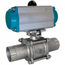 Кран шаровый приварной, AISI304 DN65 (2_1/2&quot;), с двухсторонним пневмоприводом AT83D, NK-BEp65/4*AT83D