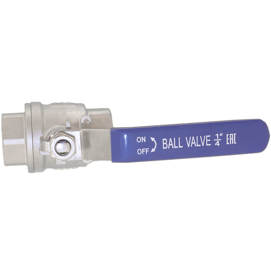 Кран шаровый муфтовый двусоставной нержавеющий (2PC), AISI316 DN 8 (1/4"), (CF8M), PN64, NK-BMH8/6