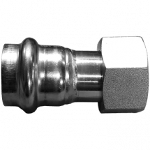 Пресс-соединитель прямой с накидной гайкой нержавеющий, AISI304 DN15x18mm (1/2&quot;x18mm), CF8, PN16, NK-PAN15*18/4