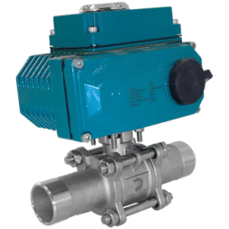 Кран шаровый приварной, AISI304 DN65 (2_1/2"), с электроприводом AC 220V (C-10), NK-BEp65/4*PEAH100