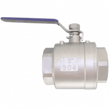 Кран шаровый муфтовый двусоставной нержавеющий (2PC), AISI316 DN80 (3&quot;), (CF8M), PN25, NK-BMH80/6