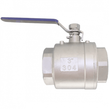 Кран шаровый муфтовый двусоставной нержавеющий (2PC), AISI316 DN80 (3&quot;), (CF8M), PN25, NK-BMH80/6