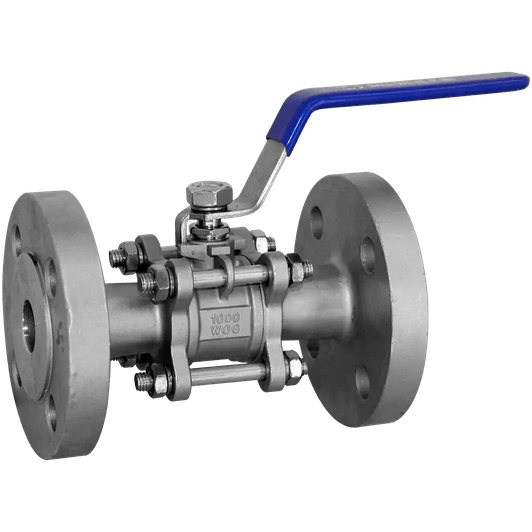 Кран шаровый фланцевый трехсоставной нержавеющий (3PC), AISI304 DN20 (3/4"), (CF8), PN40, NK-BF20/4