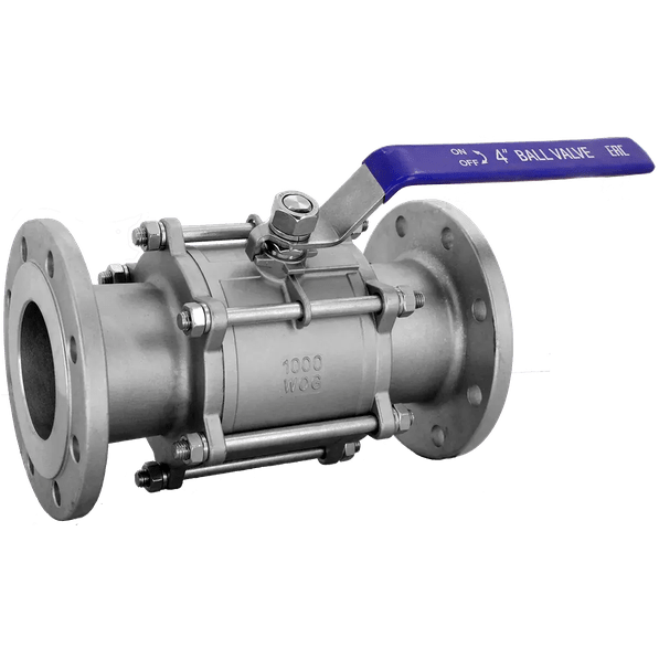 Кран шаровый фланцевый трехсоставной нержавеющий (3PC), AISI304 DN 100 (4"), (CF8), PN16, NK-BF100/4