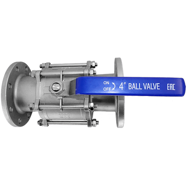 Кран шаровый фланцевый трехсоставной нержавеющий (3PC), AISI304 DN 100 (4"), (CF8), PN16, NK-BF100/4