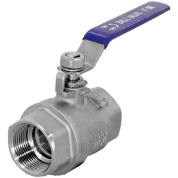 Кран шаровый муфтовый двусоставной нержавеющий (2PC), AISI304 DN15 (1/2"), (CF8), PN64, NK-BML15/4