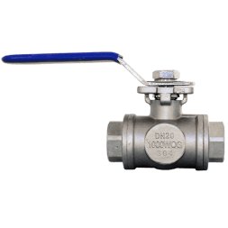 Кран шаровый трехходовой (T-тип) нержавеющий, AISI304 DN20 (3/4"), (CF8), PN64, NK-BTt20/4