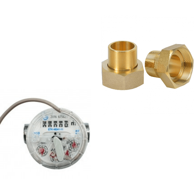 Счетчик воды Zenner Dn20 (гор.вода, 10 л/импульс, в сборе)