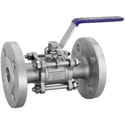Кран шаровый фланцевый трехсоставной нержавеющий (3PC), AISI304 DN32 (1_1/4"), (CF8), PN40, NK-BF32/4
