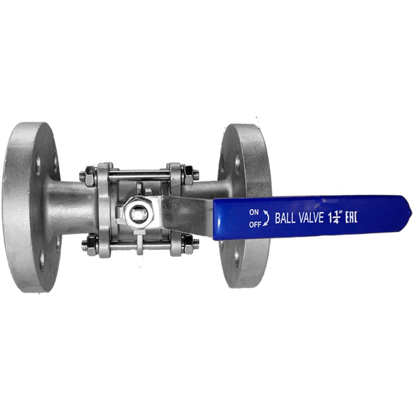 Кран шаровый фланцевый трехсоставной нержавеющий (3PC), AISI304 DN32 (1_1/4"), (CF8), PN40, NK-BF32/4