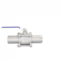 Кран шаровый трёхходовой T-тип, AISI304 DN20 (3/4&quot;), с двухсторонним пневмоприводом AT52D, NK-BTt20/4*AT52D