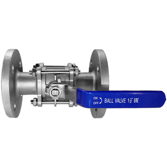 Кран шаровый фланцевый трехсоставной нержавеющий (3PC), AISI304 DN40 (1_1/2"), (CF8), PN40, NK-BF40/4