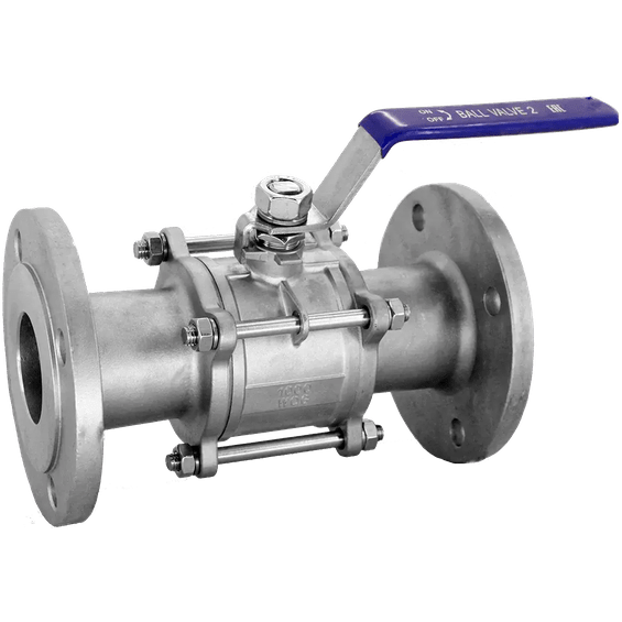 Кран шаровый фланцевый трехсоставной нержавеющий (3PC), AISI304 DN50 (2"), (CF8), PN16, NK-BF50/4