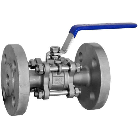 Кран шаровый фланцевый трехсоставной нержавеющий (3PC), AISI316 DN15 (1/2"), (CF8M), PN40, NK-BF15/6