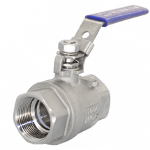 Кран шаровый муфтовый двусоставной с фиксатором нержавеющий (2PC), AISI304 DN32 (1_1/4&quot;), (CF8),PN40, NK-BMLf32/4