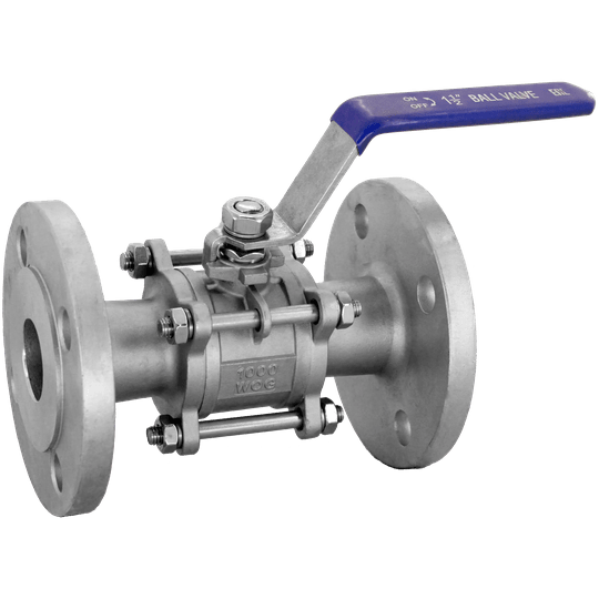 Кран шаровый фланцевый трехсоставной нержавеющий (3PC), AISI316 DN40 (1_1/2"), (CF8M), PN16, NK-BF40/6