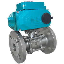 Кран шаровый фланцевый (3PC), DN25 (1"), AISI304, PN16, с электроприводом AC 220V (С-03), NK-BFp25/4*PEAH30