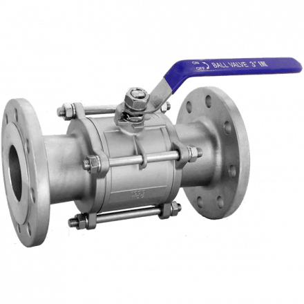 Кран шаровый фланцевый трехсоставной нержавеющий (3PC), AISI316 DN80 (3&quot;), (CF8M), PN16, NK-BF80/6