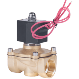 Клапан электромагнитный латунный, прямого действия, нормально открытый, DN20 (3/4"), PN10, 24DC, 2W-200-20K-24DC