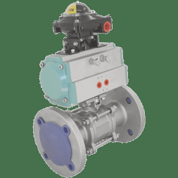 Кран шаровый фланцевый (3PC), DN40 (1_1/2"), AISI304, PN16, с двухсторонним пневмопривом AT75D, NK-BFp40/4*AT75D