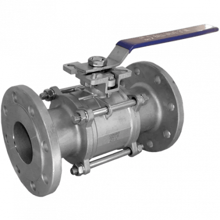 Кран шаровый фланцевый под привод нержавеющий (3PC), AISI304 DN80 (3&quot;), (CF8), PN16, NK-BFp80/4