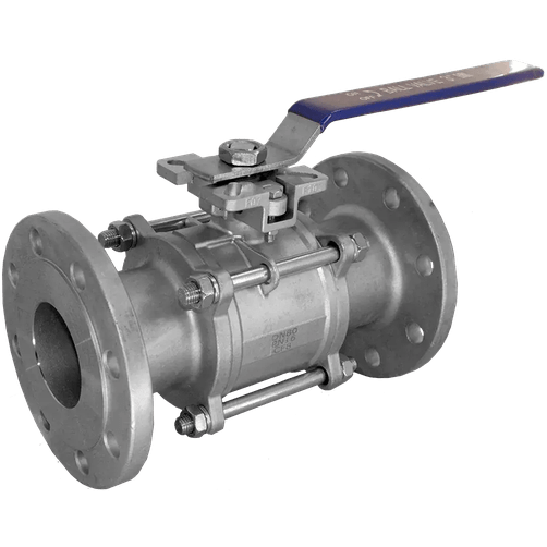 Кран шаровый фланцевый под привод нержавеющий (3PC), AISI304 DN80 (3"), (CF8), PN16, NK-BFp80/4