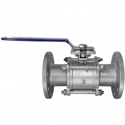Кран шаровый фланцевый под привод нержавеющий (3PC), AISI304 DN80 (3&quot;), (CF8), PN16, NK-BFp80/4