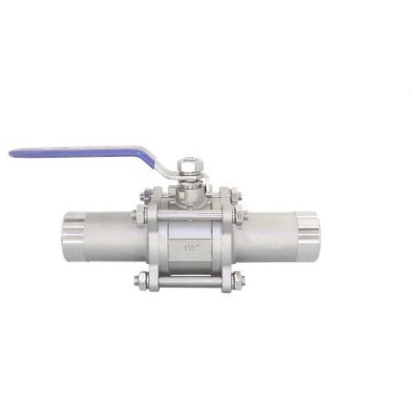 Кран шаровый приварной трехсоставной под привод нержавеющий (3PC), AISI304 DN125 (5"), (CF8), PN16, NK-BEp125/4