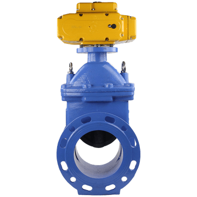 Задвижка фланцевая чугунная, DN150 (6"), PN10, с многоворотным электроприводом AC 220V (С-20), NK-ZKip150/4*PEAHM200